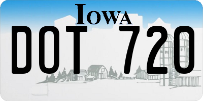 IA license plate DOT720