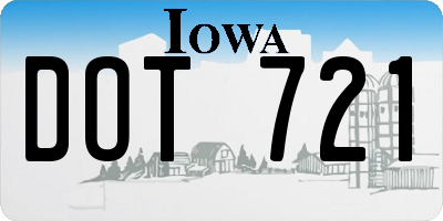 IA license plate DOT721