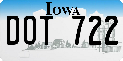 IA license plate DOT722