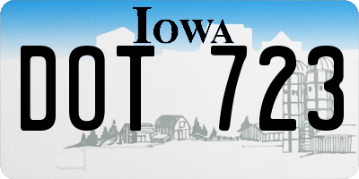 IA license plate DOT723