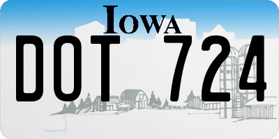 IA license plate DOT724