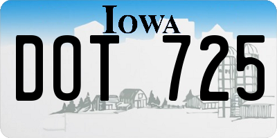 IA license plate DOT725