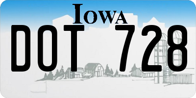 IA license plate DOT728