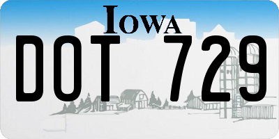 IA license plate DOT729