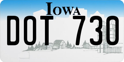 IA license plate DOT730