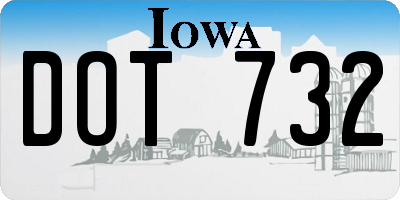 IA license plate DOT732