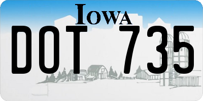 IA license plate DOT735