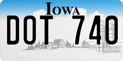 IA license plate DOT740