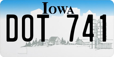 IA license plate DOT741