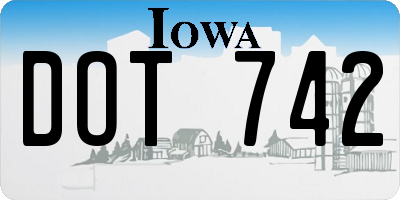 IA license plate DOT742