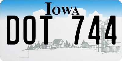 IA license plate DOT744