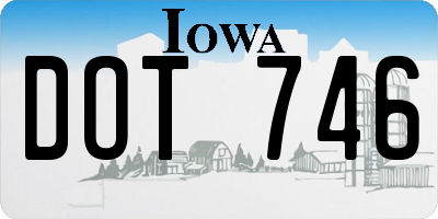 IA license plate DOT746