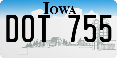 IA license plate DOT755