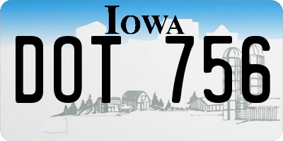 IA license plate DOT756