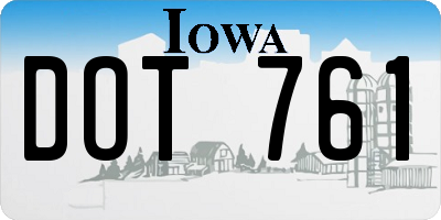 IA license plate DOT761