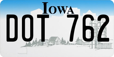 IA license plate DOT762