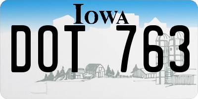 IA license plate DOT763