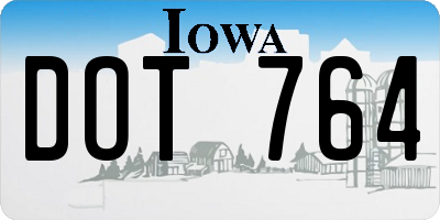 IA license plate DOT764