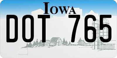 IA license plate DOT765