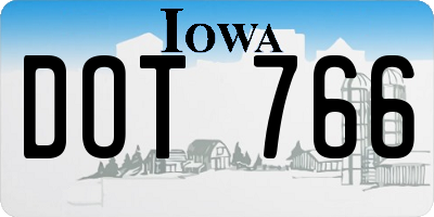 IA license plate DOT766