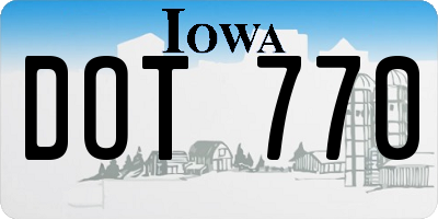 IA license plate DOT770