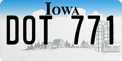 IA license plate DOT771