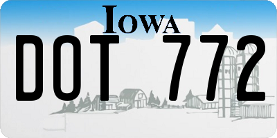 IA license plate DOT772