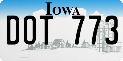 IA license plate DOT773