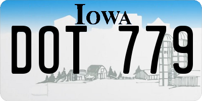 IA license plate DOT779