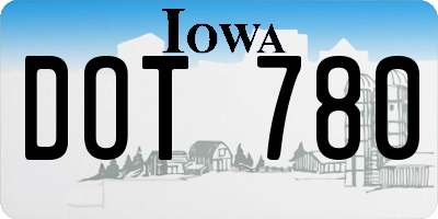 IA license plate DOT780