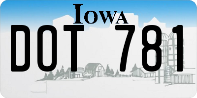 IA license plate DOT781