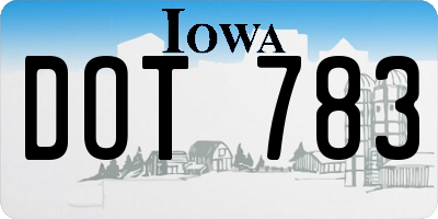 IA license plate DOT783