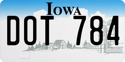 IA license plate DOT784