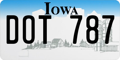 IA license plate DOT787