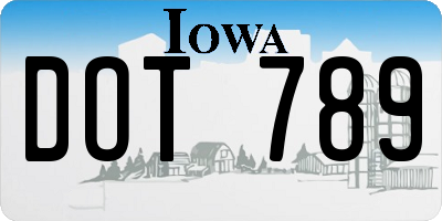 IA license plate DOT789