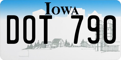 IA license plate DOT790
