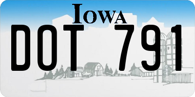 IA license plate DOT791
