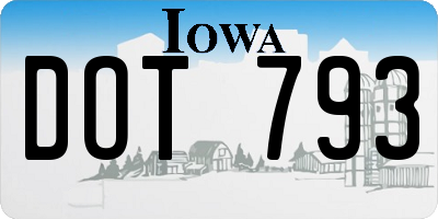 IA license plate DOT793