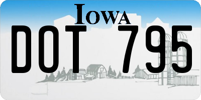 IA license plate DOT795