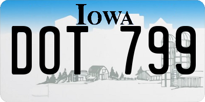 IA license plate DOT799