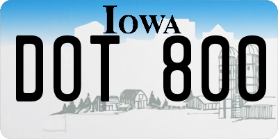 IA license plate DOT800
