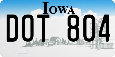 IA license plate DOT804