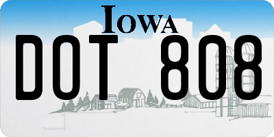 IA license plate DOT808