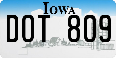 IA license plate DOT809