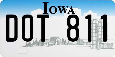 IA license plate DOT811