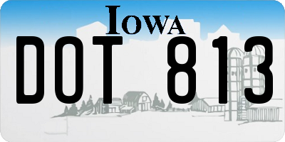 IA license plate DOT813