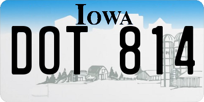 IA license plate DOT814