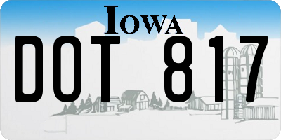 IA license plate DOT817
