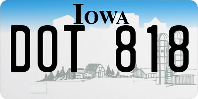 IA license plate DOT818