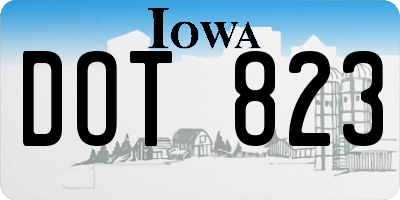 IA license plate DOT823